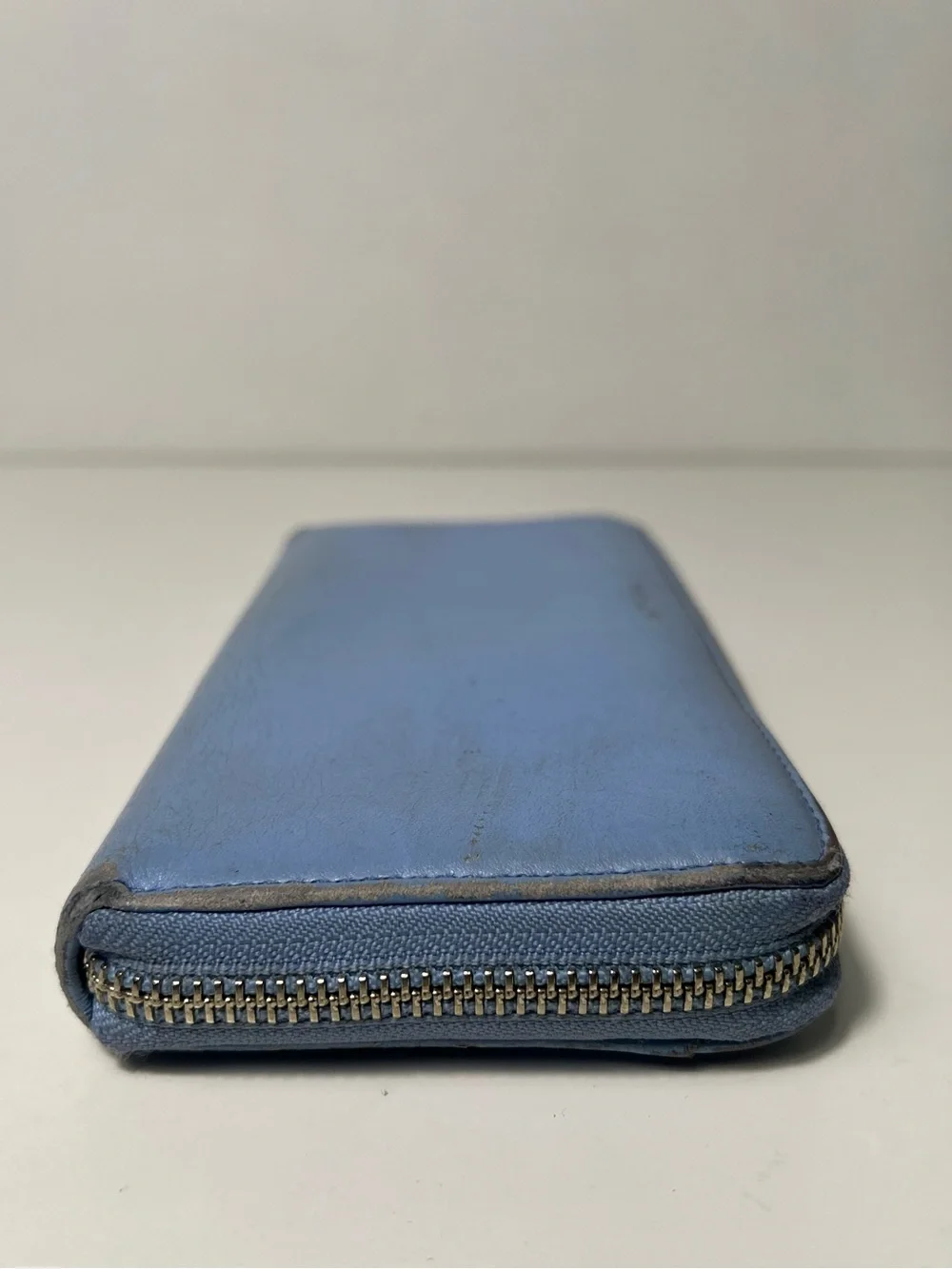 Coach Periwinkle Light Blue Leather Accordion Continental Zip Around Long Wallet